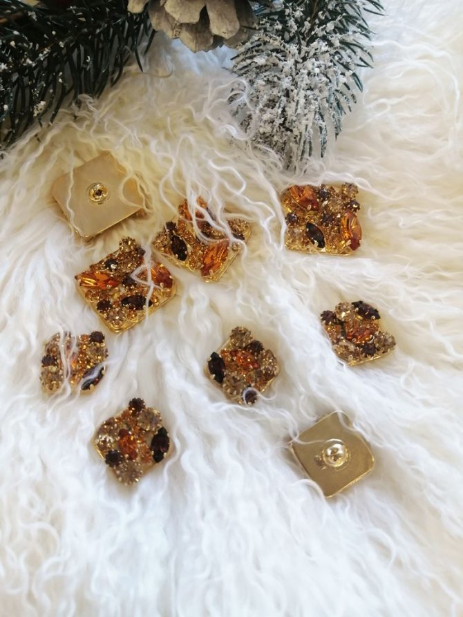 Пуговицы металлические с кристаллами Swarovski  2 размера!